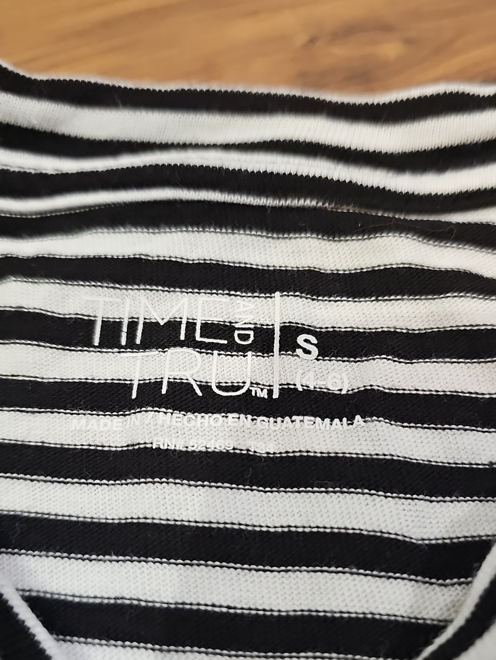Time And Tru Women's Small Black And White Striped Dress